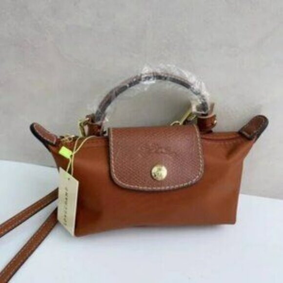 longchamp Brown Mini Bag with Gold Accents - Picture 2 of 9